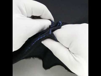 Metallic Foiled Uneven Stretch Rib Knit - Royal Blue on Black - Estelle Collection