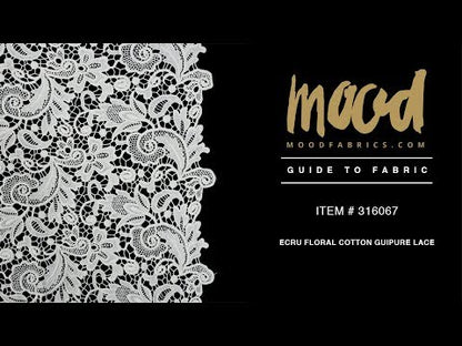 Ecru Floral Cotton Guipure Lace