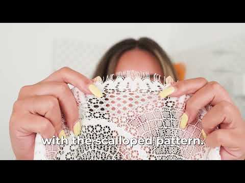 Lace with Finished Edges - White Abstract Scallops