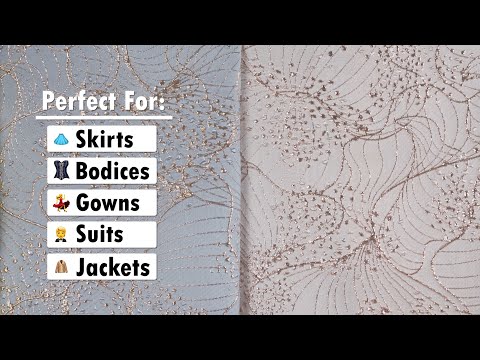 Metallic Rose Gold and Ivory Lines and Dots Luxury Brocade