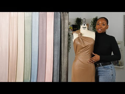 Foiled ITY Interlock Knit - Camel and Gold - Gaby Collection