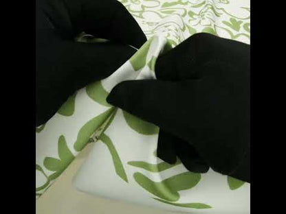 Brushed Cotton Woven - Green and Off White Flower Doodles - Mood Exclusive Sweet Scribbles Print