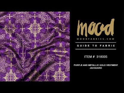 Purple and Metallic Gold Vestment Jacquard