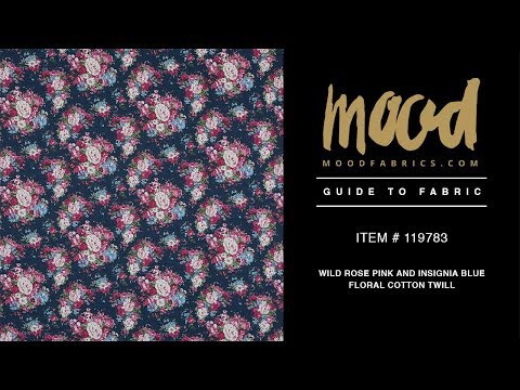 Wild Rose Pink and Insignia Blue Floral Cotton Twill - Image 5 of 5