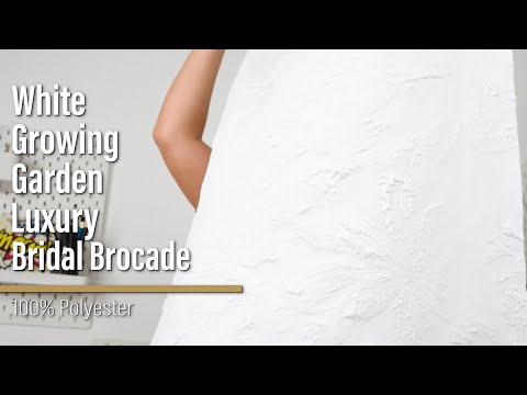 Luxury Bridal Brocade - White Growing Garden