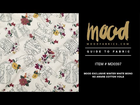 Cotton Voile - Winter White Jackets and Flowers - Mono No Aware Print - Mood Exclusive Kenko Collection