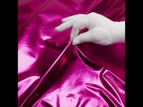 Knit Faux Leather with PET Anodized Aluminum Film - Fuschia - Elizabeth Collection - Image 6 of 6