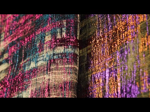 Metallic Magenta, Forest and Olive Distressed Plaid Luxury Brocade - Image 6 of 6