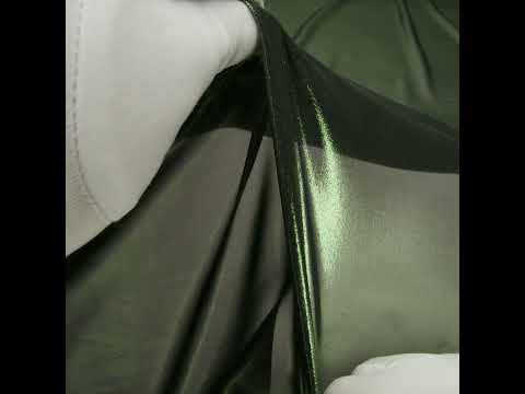 Liquid Sheen Metallic Polyester Chiffon - Green on Black - Liquid Sheen Chiffon Collection - Image 6 of 6