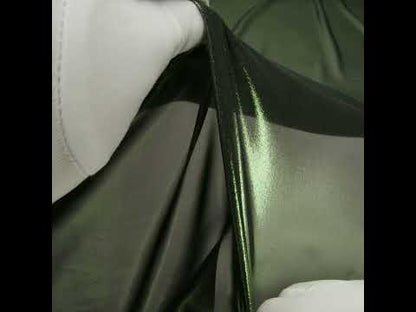 Liquid Sheen Metallic Polyester Chiffon - Green on Black - Liquid Sheen Chiffon Collection