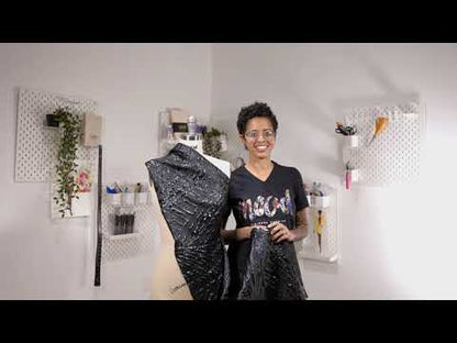 Metallic Black Abstract Luxury Brocade