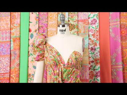 Cotton Voile - Orange Patchwork Paisley - Pastel Patina Print - Mood Exclusive Gisele Collection