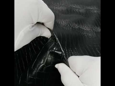 Crocodile Faux Leather Vinyl - Black - Kristin Collection - Image 5 of 5
