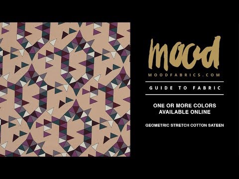 Beige, Magenta and Forest Geometric Stretch Cotton Sateen