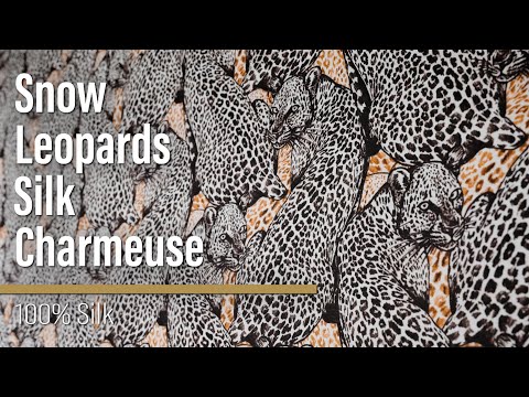 Silk Charmeuse 19mm - White, Black and Beige Snow Leopards - Image 6 of 6