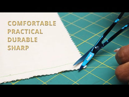 Mood Metallic Blue Double Curve Scissors with Matte Rubber Grips - 6"