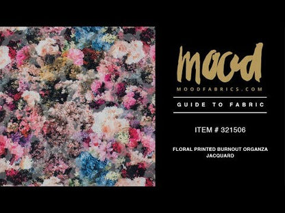 Floral Printed Burnout Organza Jacquard