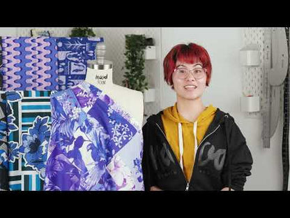 Cotton Voile - Blue and Black Talking Heads - In the Blues Print - Mood Exclusive Indigo Collection