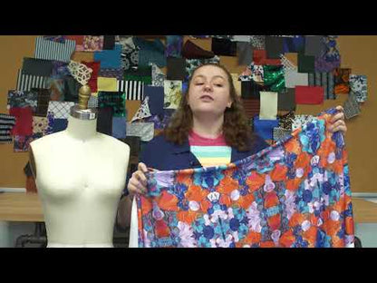 Red Floral Kalei Digitally Printed Stretch Neoprene/Scuba Knit