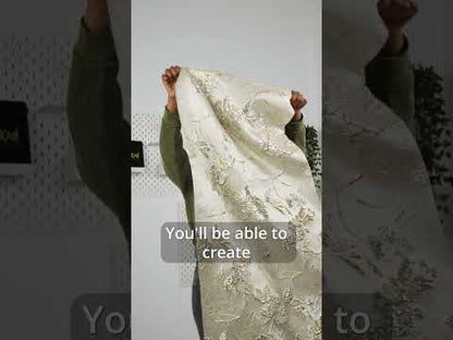 Metallic Gold and Silver Flower Clippings Luxury Brocade