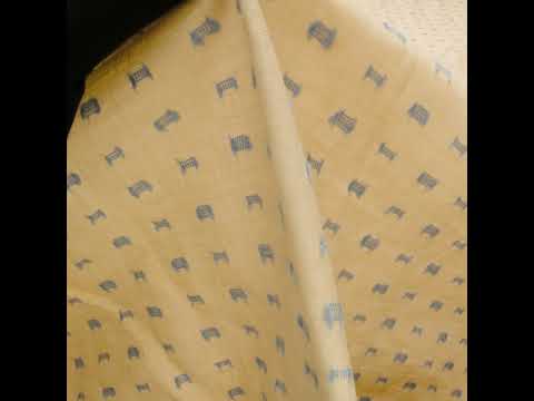 Famous Australian Designer Sand Dollar and Blue Fog Fil Coupe Dot Linen and Cotton Woven