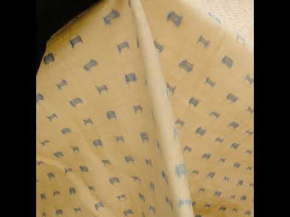 Famous Australian Designer Sand Dollar and Blue Fog Fil Coupe Dot Linen and Cotton Woven