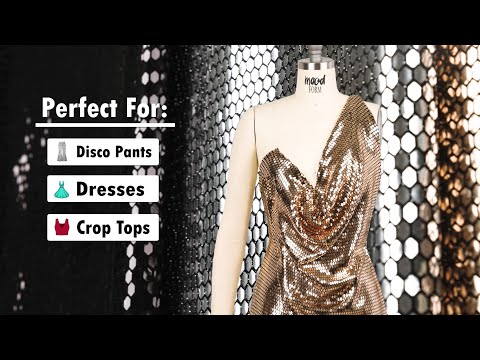 Black and Black Hexagons Foiled Stretch Nylon Knit - Image 6 of 6