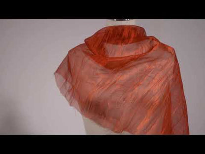 Crushed Nylon Organza - Fuchsia and Gold