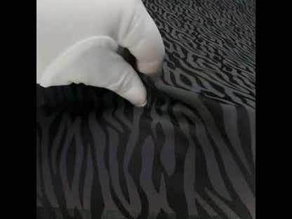 Reflective Print Spandex Knit with 4-Way Stretch - Rainbow and Black Zebra Stripe