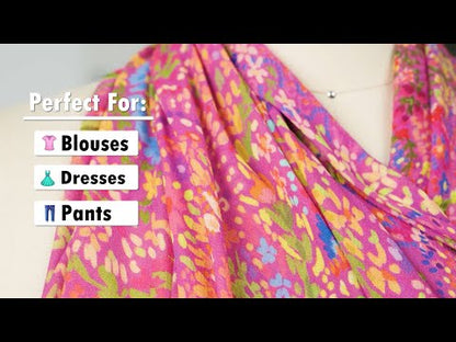 Crepé de viscosa sostenible - Estampado floral de melocotón - Estampado Sherbert Shandy - Colección exclusiva Gisele de Mood