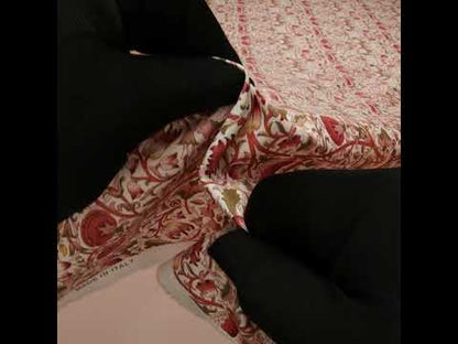Liberty Fabrics Tana Lawn® - Lodden Rust - Strawberry Red, Pink and Olive Green Arts and Crafts Floral