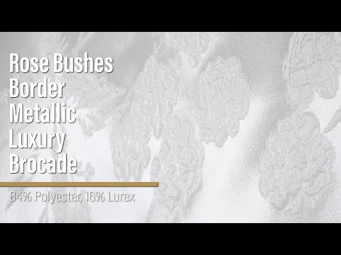 Metallic Luxury Brocade - White Rose Bushes Border - Image 6 of 6