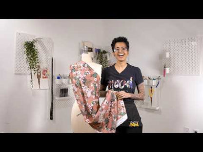 Cotton Voile - Salmon Flamingos and Leaves - Balance of Unity Print - Mood Exclusive Key Largo Collection