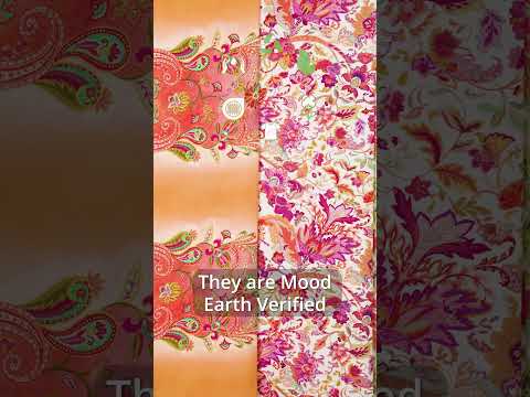 Linen and Rayon Woven - Orange and Pink Floral Paisley Stripe - Mood Exclusive Eos and Flora Print