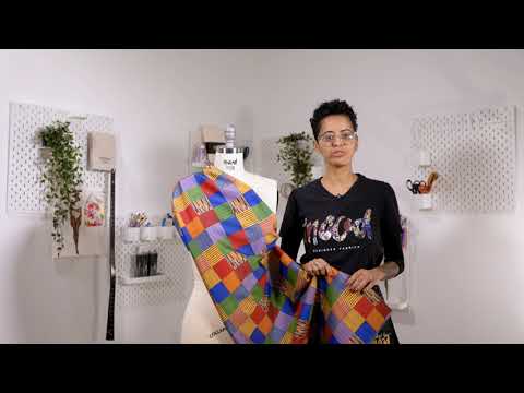 Stretch Cotton Sateen - Navy and Blue Stripes - Linear Transcendence Print - Mood Exclusive Tumunyana Collection