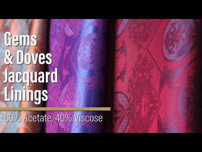 Gems and Doves Jacquard Lining - Orange and Aqua Bi-Color