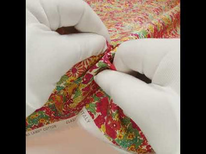 Liberty Fabrics Tana Lawn® - Margaret Annie Pink - Bright Pink, Orange and Yellow Hand Drawn Florals