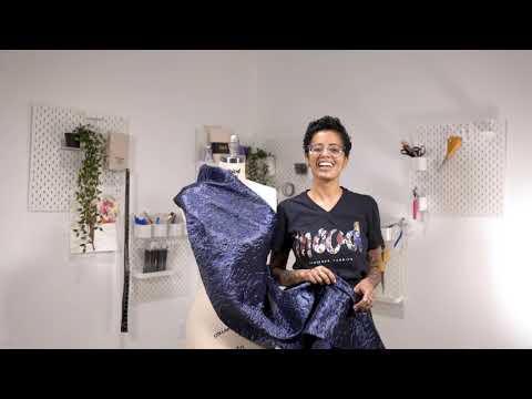 Metallic Royal and Navy Blue Floral Silhouettes Luxury Brocade