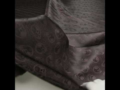 Skulls Jacquard Lining - Black and Charcoal Bi-Color