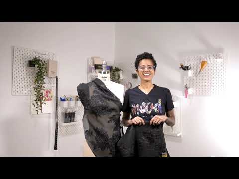 Metallic Black Floral Outlines Luxury Burnout Brocade - Image 5 of 5
