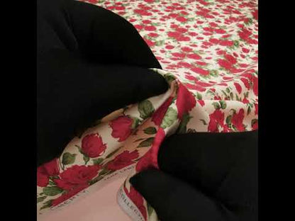 Liberty Fabrics Tana Lawn® - Carline Rose Red - Red, Green and White Rose Bouquets