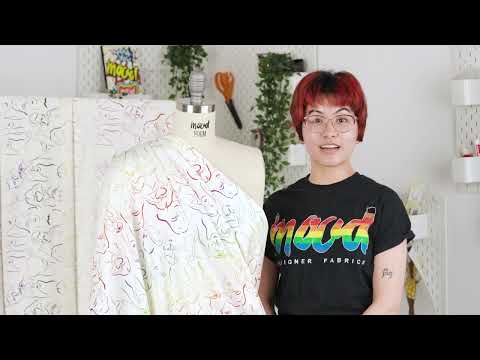 Stretch Cotton Sateen - Rainbow Faces and Hands - Language of Love Print - Mood Exclusive Pride Collection