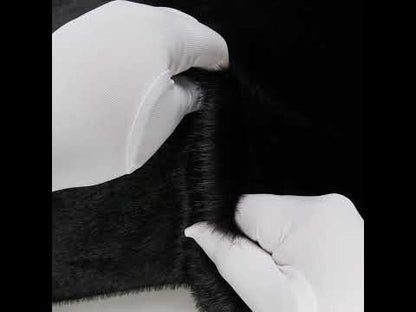 Medium Pile Recycled Polyester Faux Fur - Black