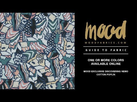 Cotton Poplin - Navy, Pink and Gray Abstract - Discovering Nemo Print - Mood Exclusive Avenable Collection