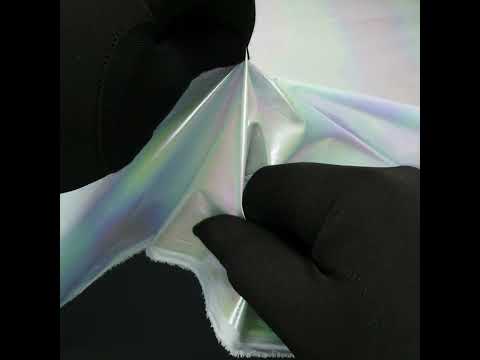 Metallic Lame Jacketing - Pastel Rainbow Ombre Stripe on Pale Blue - Inez Collection - Image 6 of 6