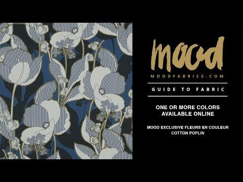 Cotton Poplin - Green Striped Flowers - Fleurs en Vert Print - Mood Exclusive Avenable Collection