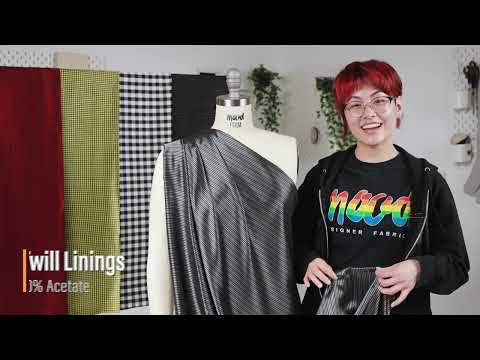 Black and Silver Striped Acetate Twill Lining