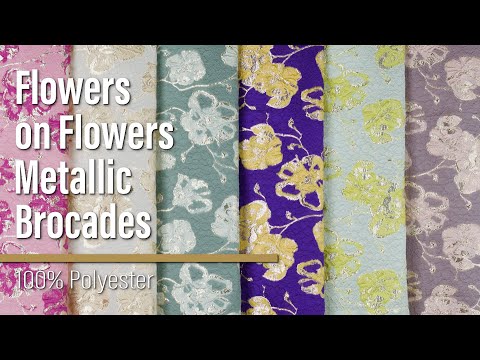Metallic Brocade - Pink, Magenta and Gold Flowers on Flowers - Image 6 of 6