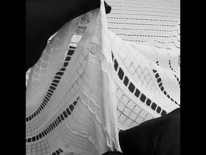 Corded Lace - Ivory Squares and Stripes