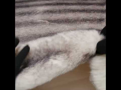 Plush Two-Tone Medium Pile Recycled Polyester Faux Fur - Ivory and Gray